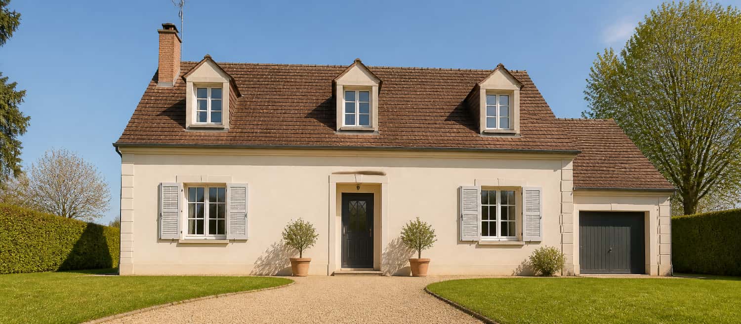 Façade de maison propre et bien entretenue